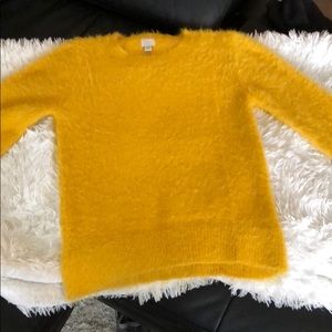 Yellow gold fuzzy sweater